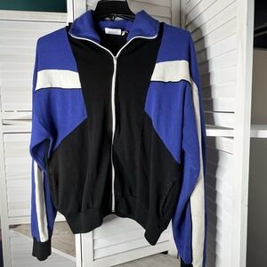 Vintage McGregor Sweat Suit Jacket Blue Black‎ 80s 90s Zip Sweatshirt Mens XL